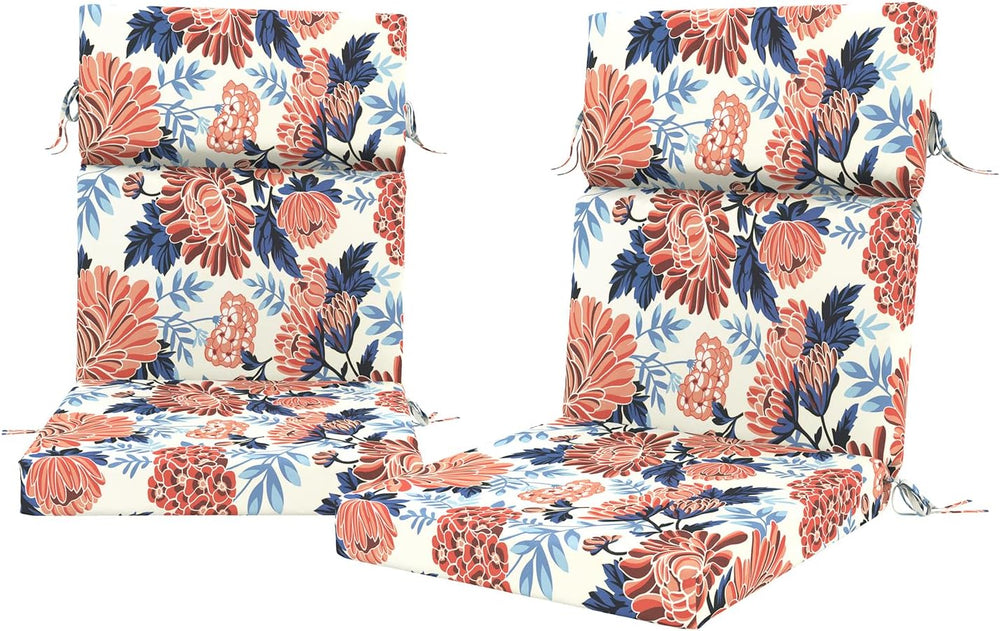 DYTXIII Outdoor High Back Chair Cushions Set of 2, 44"x22" Water Re...