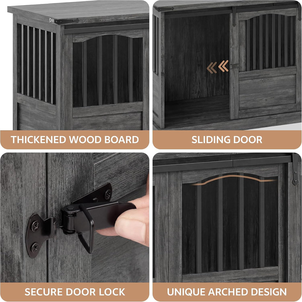 Homiflex 53 Inch Wooden Dog Crate Furniture Heavy Duty Dog Kennel Furniture w...