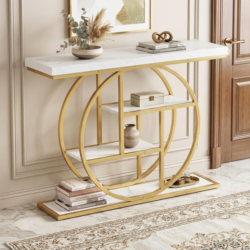 GIANTEX 41" Narrow Console Table, 4-Tier Modern Entryway Table | Behind ...