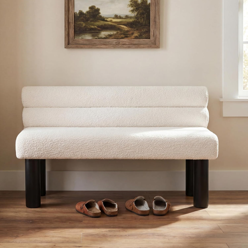 Polibi 51.77-Inch Long Dining Bench with Sponge-Filled Seat & Rubberwood ...