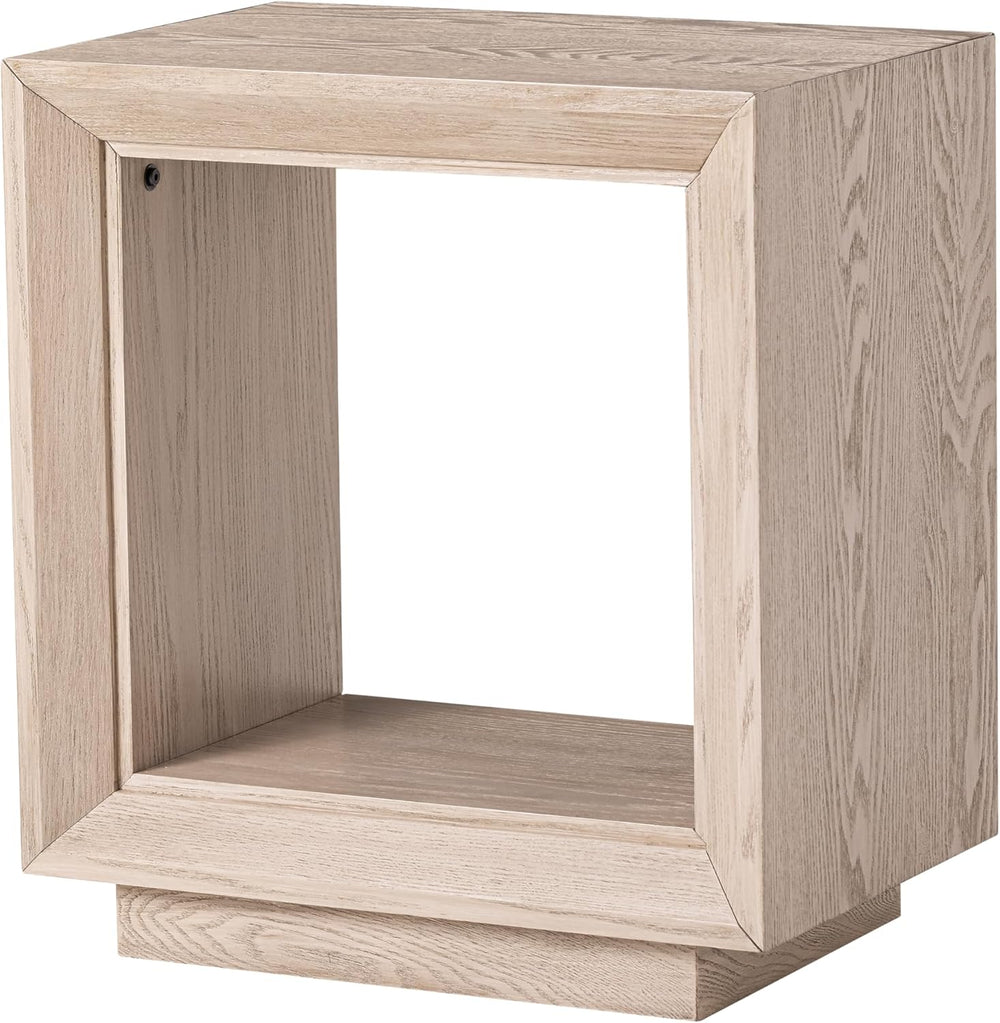 COZAYH Farmhouse End Table, Open Cube Accent Table with Geometric Frame, Mode...