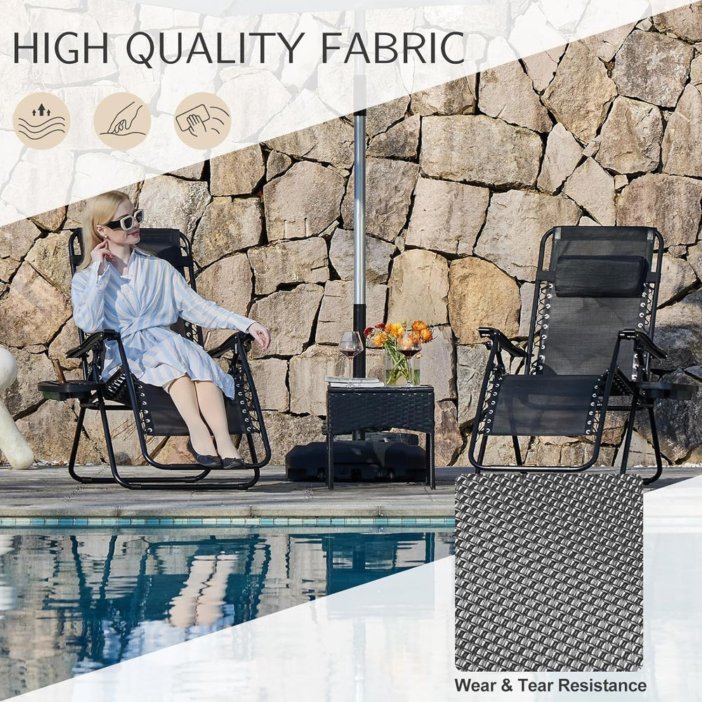 Sweetcrispy Zero Gravity Chairs Set of 2, Outdoor Folding Patio Lounge Chair ...