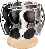 Mkono Sunglasses Organizer, Metal Glass Holder Storage Stand Display 1 Pack | Space-Saving, Holds 12 Eyewear Pairs, Sturdy Build, Clear Display, All Eyewear Types, for Table, Dresser, Desk, Countertop