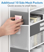 Over The Door Organizer Hanging, 5 Shelf Behind The Doors Storage, Pantry Door Organizer, Closet Organizers for Bedroom and Nursery (Dark Grey)