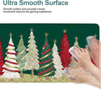 Christmas Tree - Green Gaming Mouse Pad 35.4"x15.7"Desk Mat Anti-Slip Rubber Base & Durable Stitched Edges for Gamers Smooth Mouse Writing Surface for Desk Office/Home