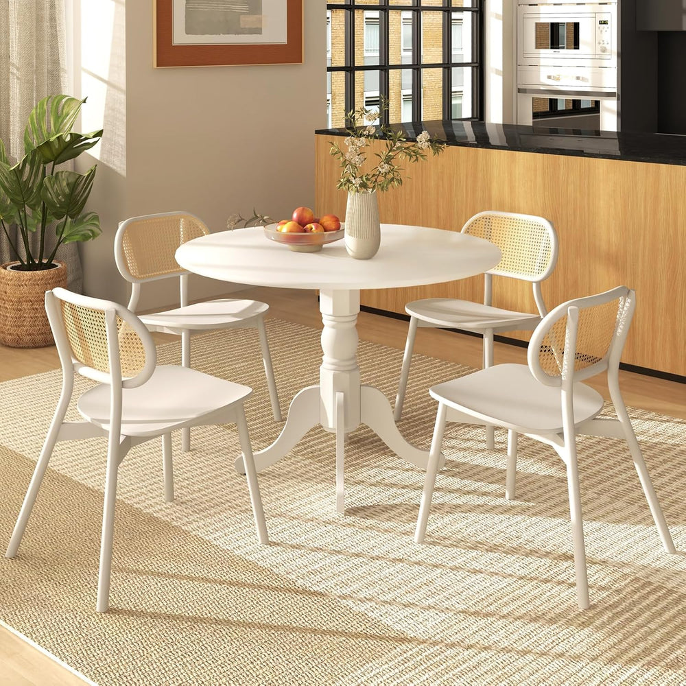 Giantex Round Dining Table, 39" D X 29" H, Rubber Wood Pedestal Tab...