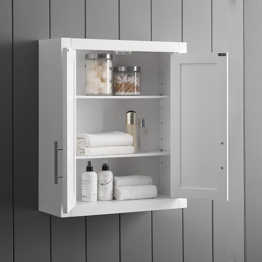 Crosley Furniture Savannah Wall Mounted Bathroom Storage Medicine Cabinet wit...