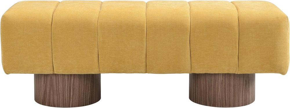 Merax 50" Upholstered Chenille Dining Bench Entryway End of Bed Ottoman ...