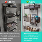 HapiRm Over Door Organizer Storage - Separable Door Organizer Hanging with 6 Metal Large Capacity Baskets for Bathroom Bedroom Kitchen Pantry Closet (Brown)