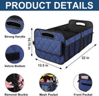 Deosk Car Trunk Organizer for SUV, Car Organizers and Storage with 6 Pocket, Car Accessories for Women/Men 50L Waterproof Polyester Trunk Organizer(Medium, Dark Blue)