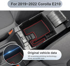 SKTU for 2020 2021 2022 2023 2024 2025 2026 Toyota Corolla Center Console Organizer 2023 2024 2025 2026 Corolla Accessories Center Console Tray Insert Organizer ABS with USB Hole and Coin Holder (Red)
