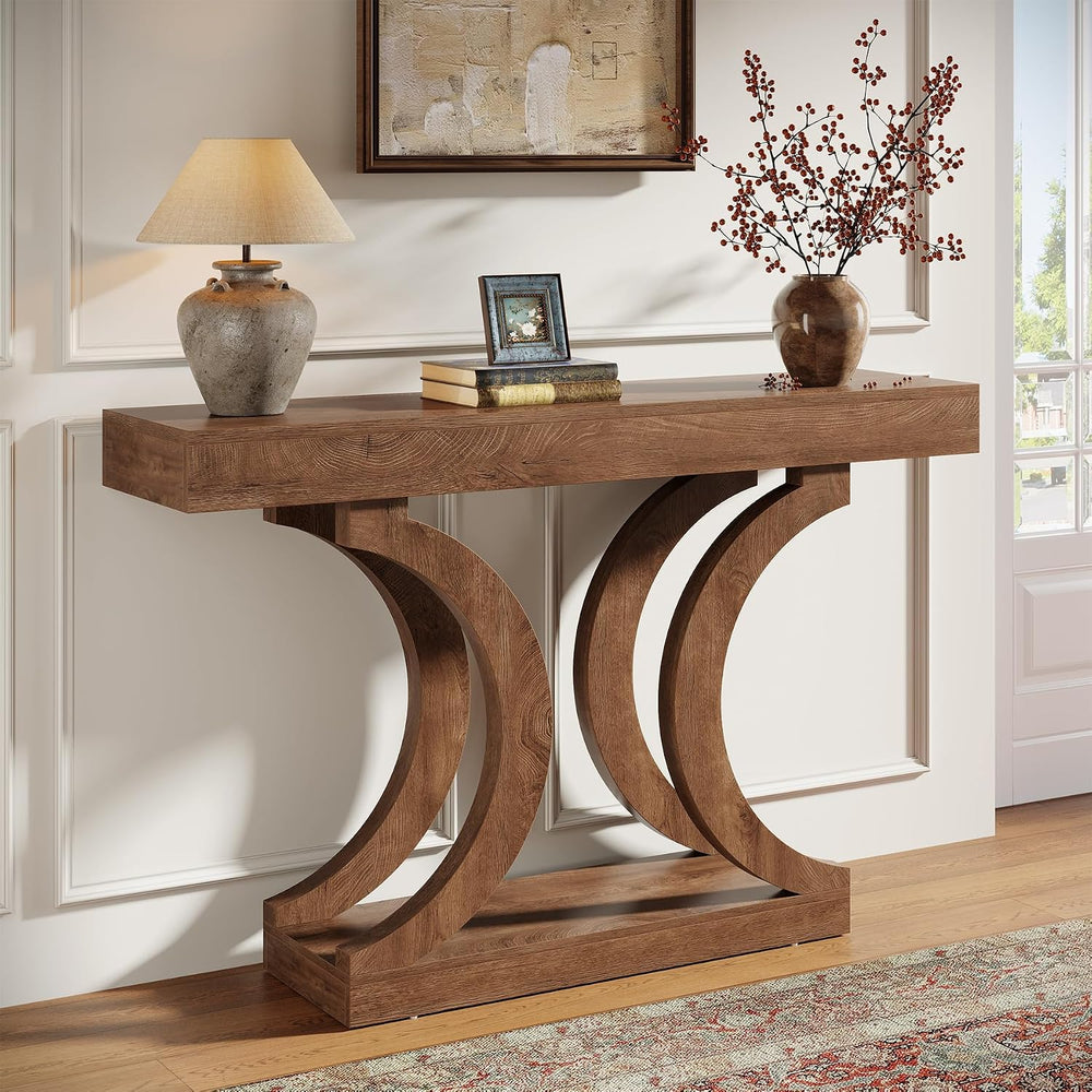 Tribesigns 43.31-Inch Farmhouse Console Table for Entryway, Unique Narrow Sof...