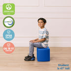 ECR4Kids SoftZone Toddler Modular Stool Seating Set, Classroom Furniture, Blue, 2-Pack