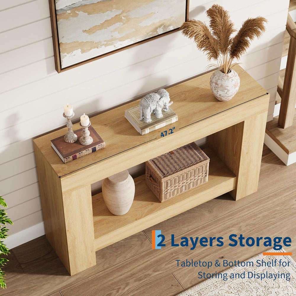 GAOMON 47" Farmhouse Console Table for Entryway - 2-Tier Storage Shelf, ...