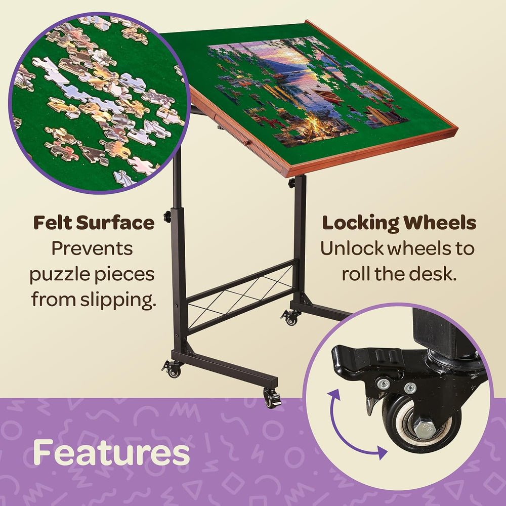 JoyBerri Jigsaw Puzzle Table with Drawers – Adjustable Height, All Ages