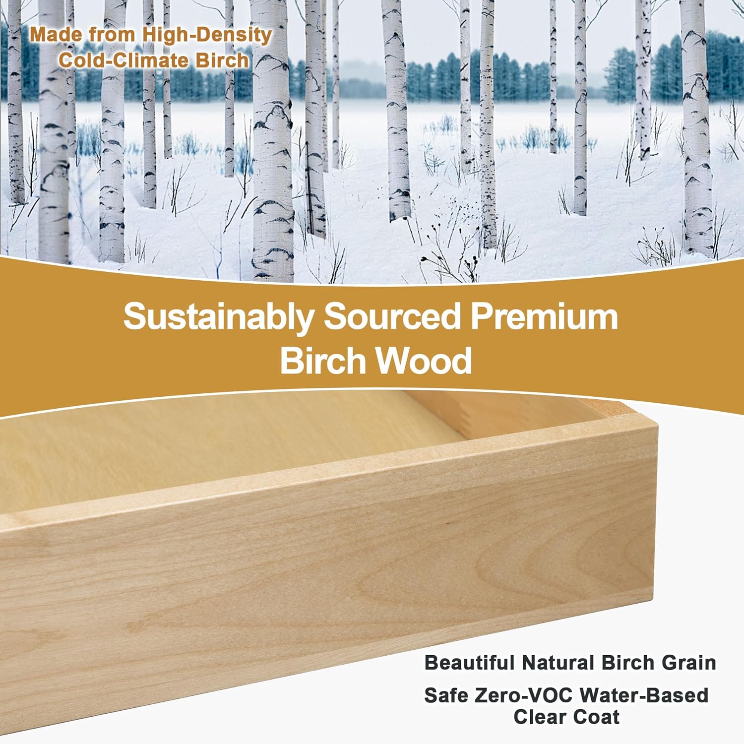 ALINE FURNITURE Birch Pull Out Drawers for Cabinets, 15" W x 21" D x 6" H Soft-Close Slide Out Drawer for Kitchen Cabinets, Pull Out Shelves, Pantry Cabinet Organizer, with Pre-Drilled Wood Template
