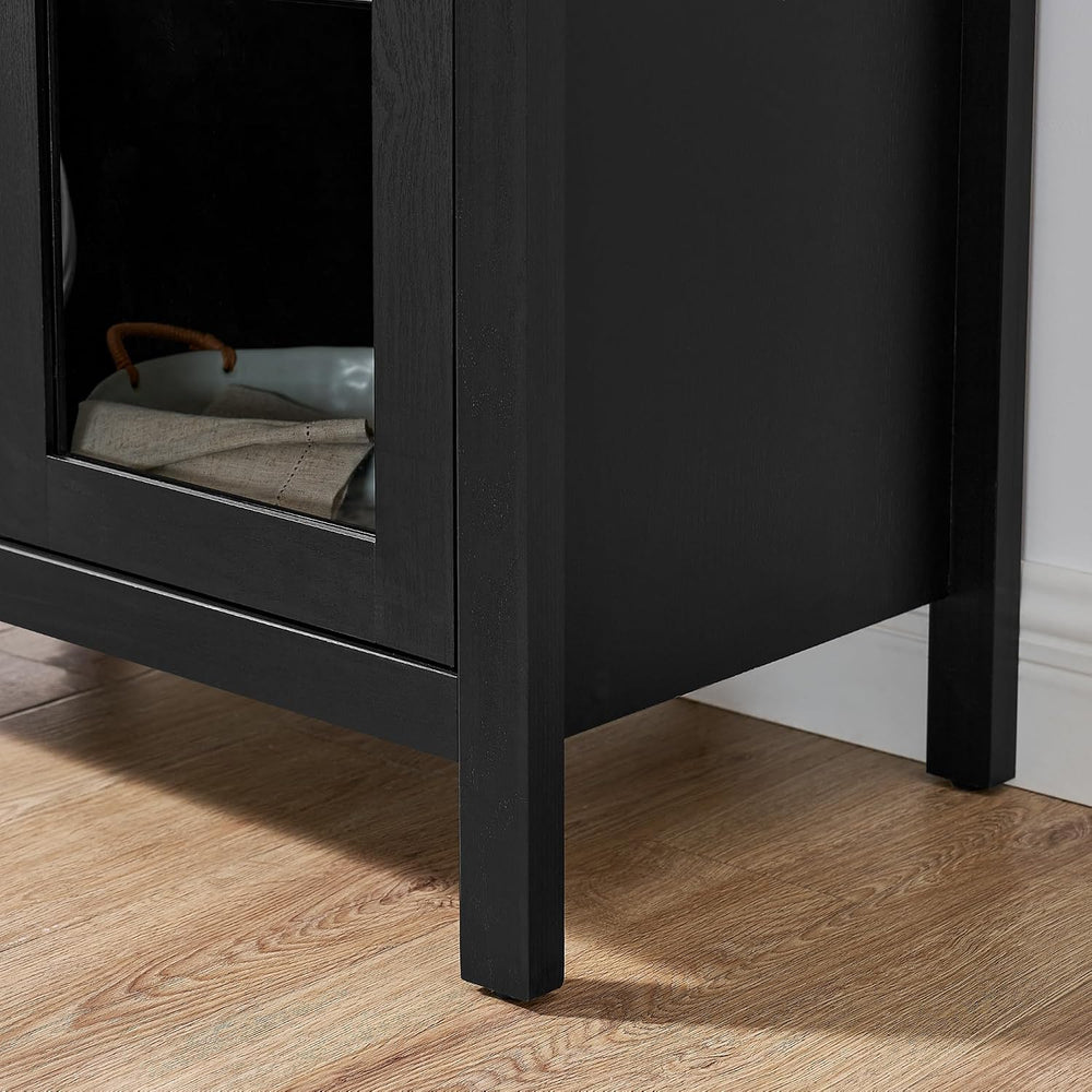 Polibi Arched Kitchen Cabinet with Light, Modern Retro 67" H Storage Dis...