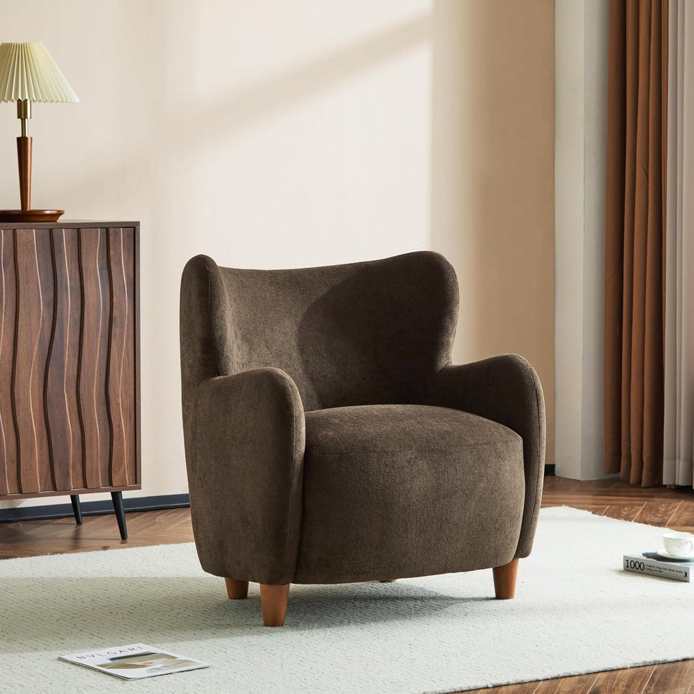Christopher Knight Home Auden Wingback Accent Chair, Fabric Club Chair, Velve...