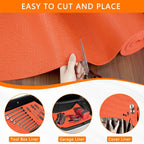 Foam Toolbox Liner Drawer Liner, Non-Slip Shelf Liners 16" W x 72" L Orange | Tool Drawer Mat Tool Box Mat Washable Toolbox Liner for Protecting Cabinet, Garage, Cart, Tool Box, Shelf, Workbench