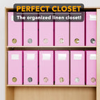 SpaceAid 12 Pack Bed Sheet Organizers and Storage, Foldable Sheet Organizer for Linen Closet, Sheets Set Folder Keeper with Window XL (Queen & King Size) Bedding Container (Pink, 12 Pack)