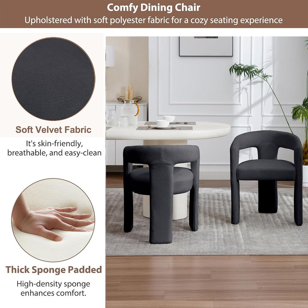 GNIXUU Barrel Dining Chair Set of 2, Modern Upholstered Boucle Dining Room Ch...