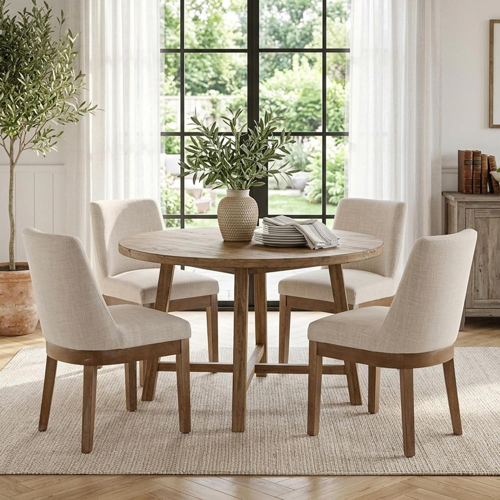 HNY Modern Dining Chairs Set of 4 with Comfortable Back Support, Farmhouse So...