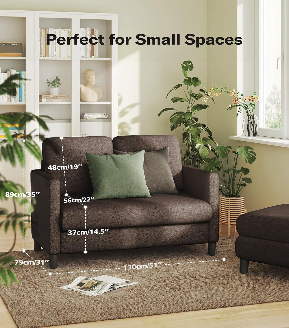 Welzona Loveseat, 51" Small Couch, Teddy Love Seat, Small Loveseat Sofa ...