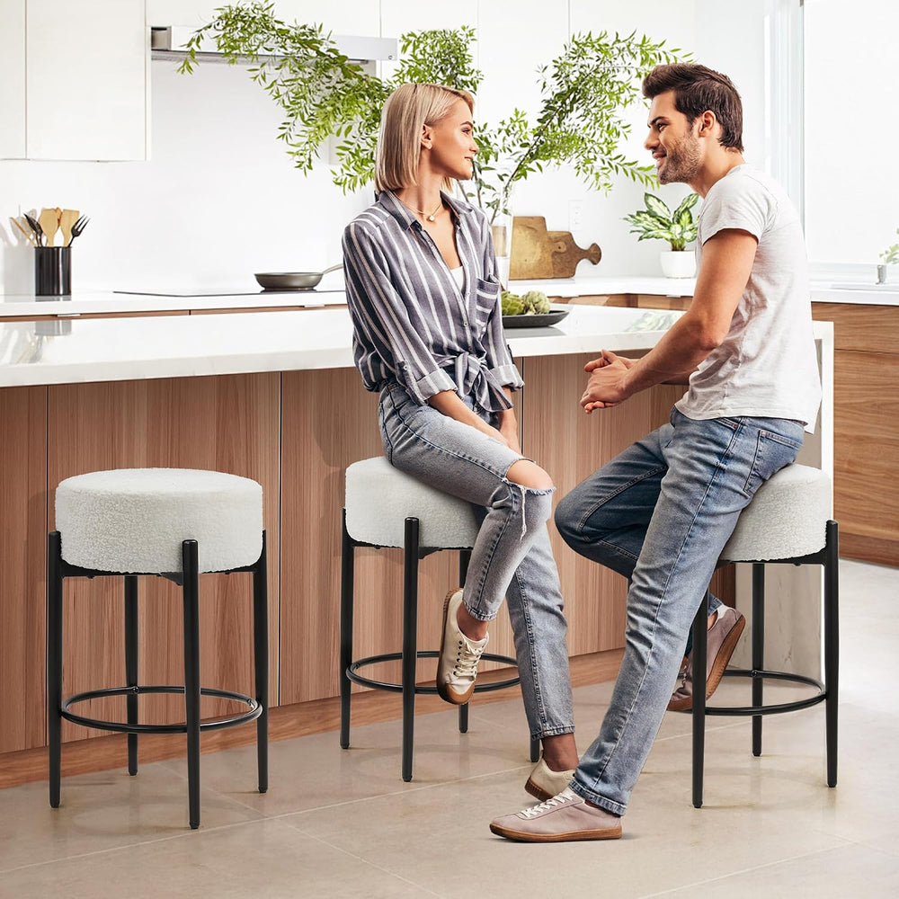 Murago Counter Height Bar Stools, Set of 2, 24" Modern Backless Bar Stoo...