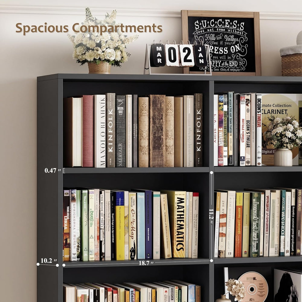 HOSTACK 71" Tall Triple Wide Bookshelf with Storage Drawers & Doors,...