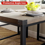 Garvee Dining Table Set for 4, Kitchen Table with Benches, 3 Piece Rectangular Dining Room Set with 2 Wooden Benches for Small Space, Apartment, Studio, Home, Rustic Gray