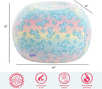 Idea Nuova Nickelodeon JoJo Siwa Embossed Faux Fur Round Bean Bag Chair for Kids,24"x24"x18"