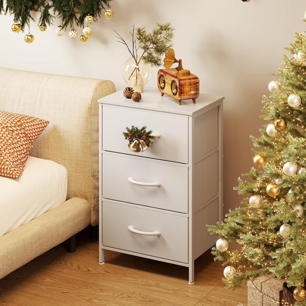 AODK Small Dresser for Bedroom Nightstand with 3 Storage Drawers, White | Che...