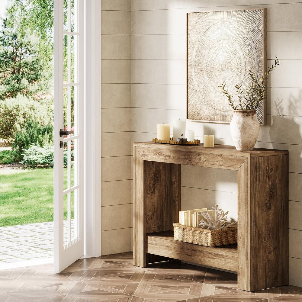 Tribesigns 41.3" Farmhouse Console Table, Behind Couch Sofa Table with O...