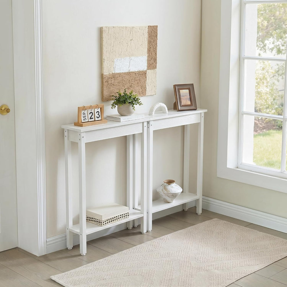 Small Console Table with Shelf Little Narrow Entryway Table Skinny Thin High ...