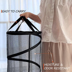 BATTOO 2 Pack Large Collapsible Laundry Basket Foldable Mesh Pop Up Hamper with Handles for Laundry Room, Bathroom, Kids Room, College Dorm, Travel, Storage Organizer Black