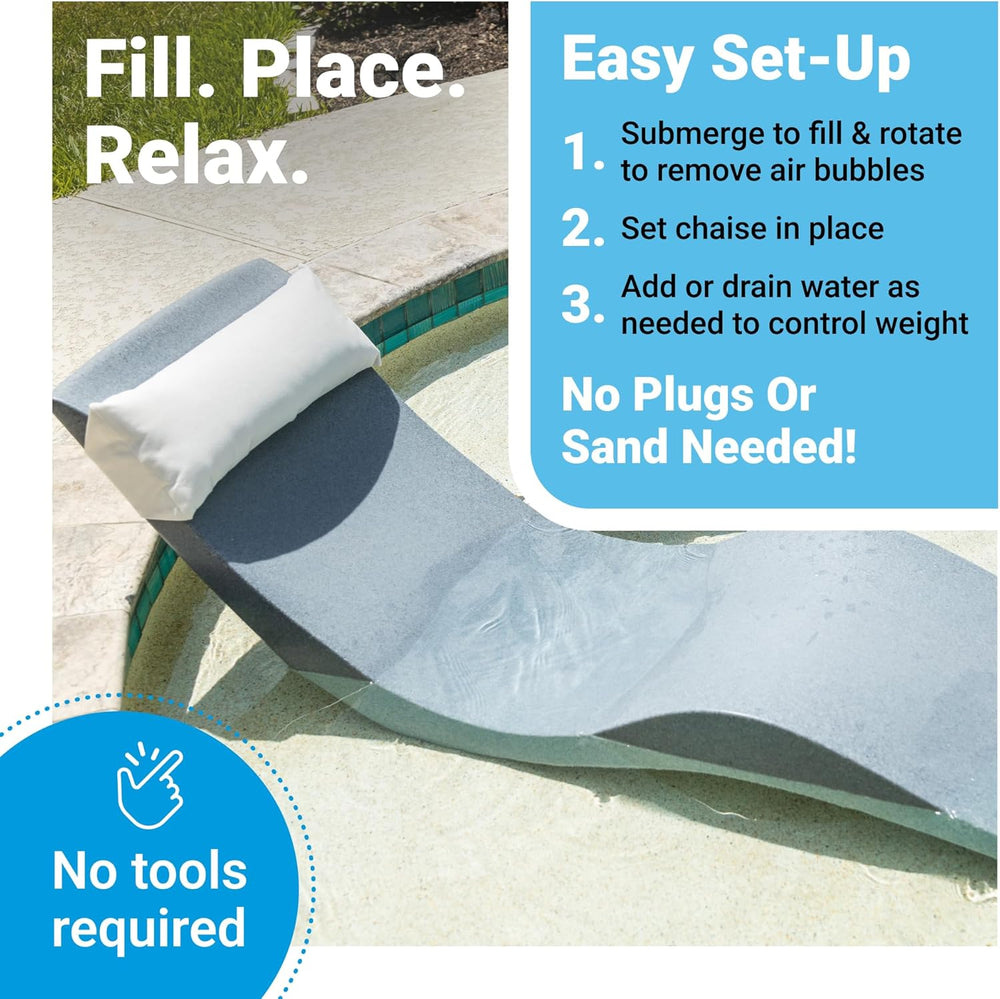 Aqua Outdoors Luxury in-Pool Chaise Lounge Chairs, 2-Pack for Tanning Ledge &...