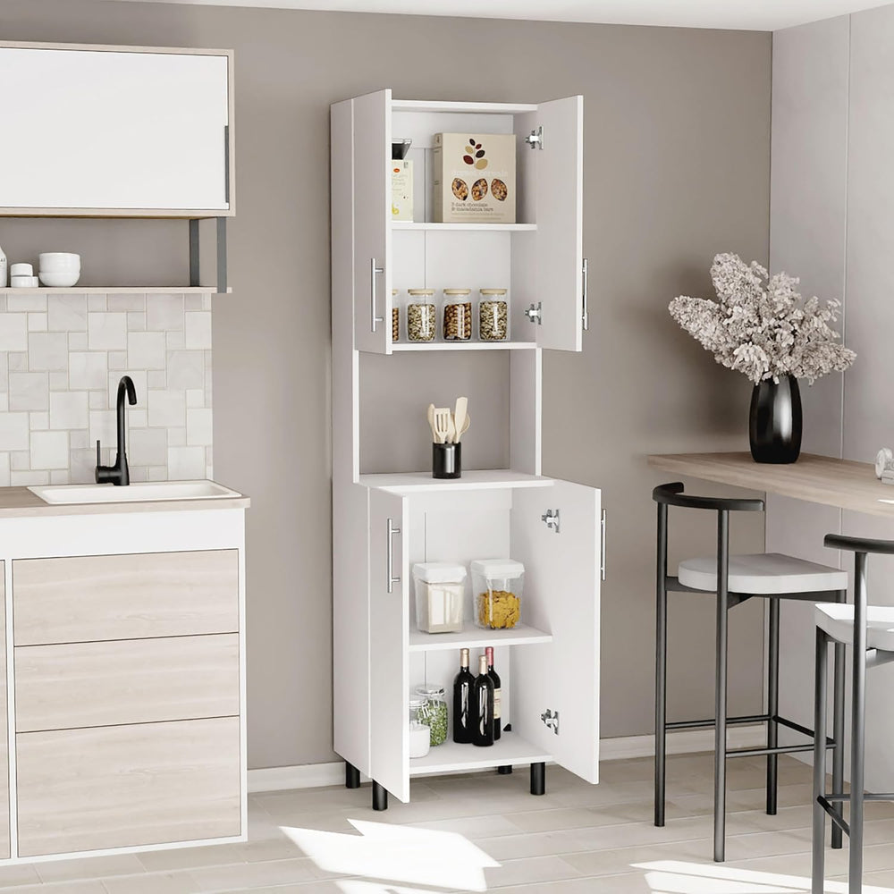 22.2" D*13.2" W*76.8" H Kitchen Pantry with 2 Shelves, 2 Doubl...