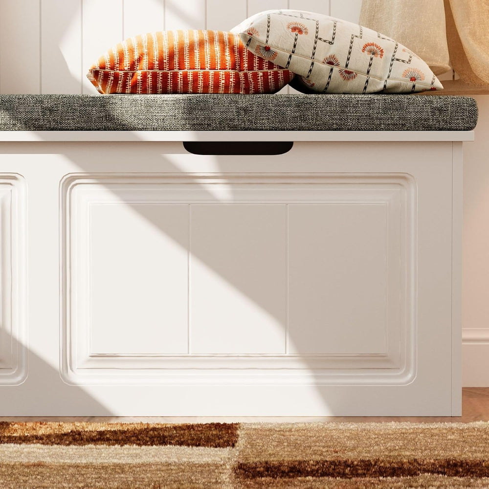 L-Shaped Corner Storage Bench with Cushion, Kitchen Breakfast Nook Entryway B...