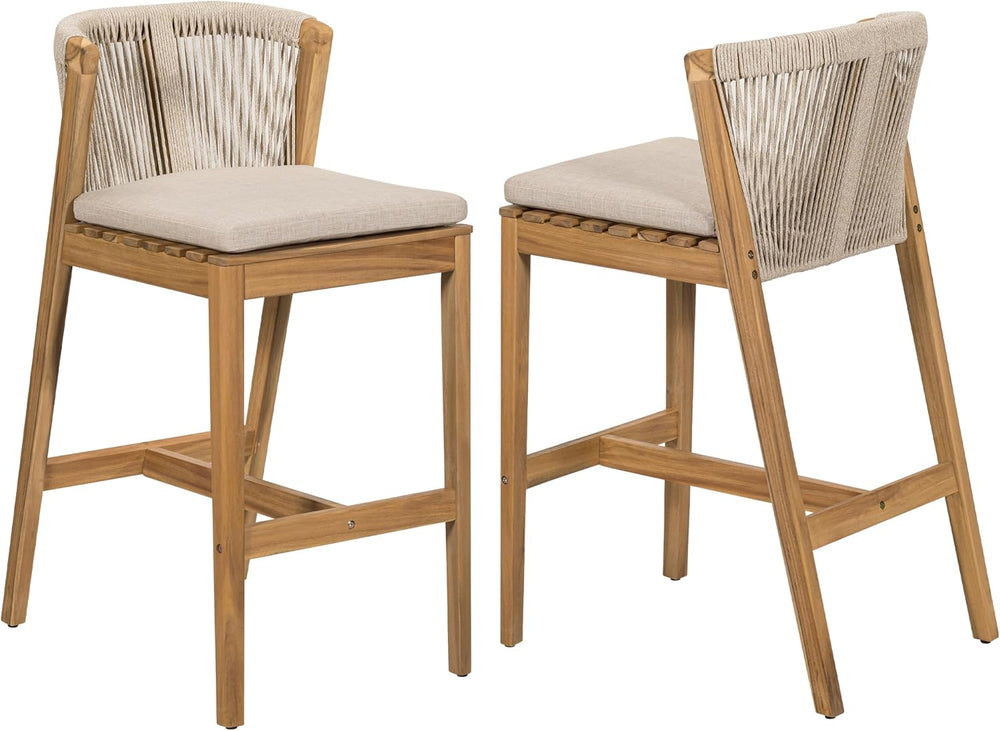 Christopher Knight Home Cuz Patio Barstool Set of 2, Outdoor Counter Height S...