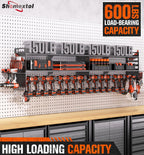 2-Pack Large Power Tool Organizer Wall Mount,Heavy Duty Cordless Tool Organizer with 18 Drill Holder,600 Lbs Capacity 3-Layer Garage Organization for Garage and Workshop (Black)