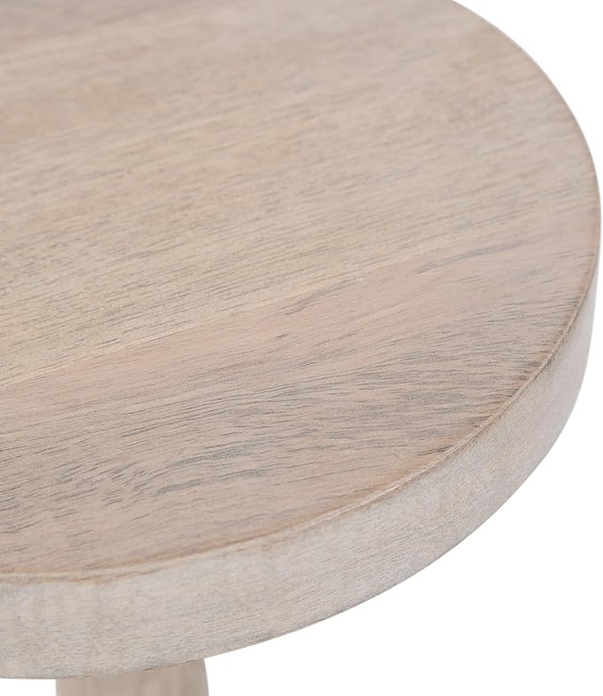 Kate and Laurel Wegner Coastal Wooden Round Drink Table, 8 x 23, Whitewash, E...