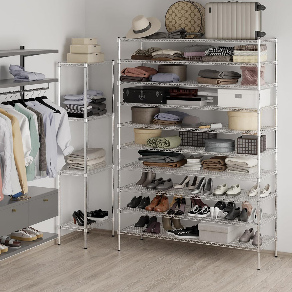 21" Deep x 60" Wide x 86" Height Wire Shelving Kit | 10-Tier | NSF Commercial Storage Rack Unit