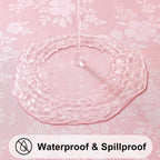 Smiry Round Waterproof Heavy Duty Vinyl Tablecloths, 60 x 60 Inch | Wipeable Washable Floral Embossed Table Cover for Kitchen and Dining Room, Indoor & Outdoor Use, Pink