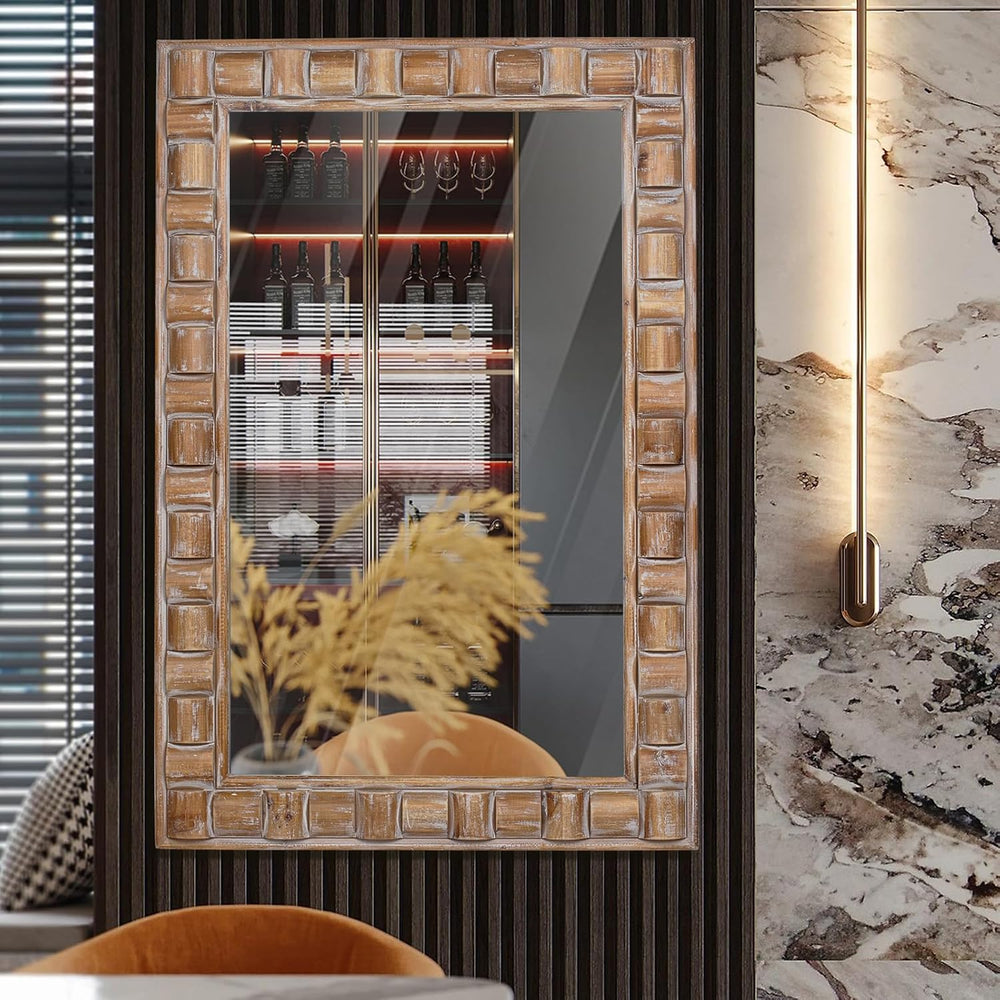 36x24 Inch Rustic Rectangle Wall Mirror
