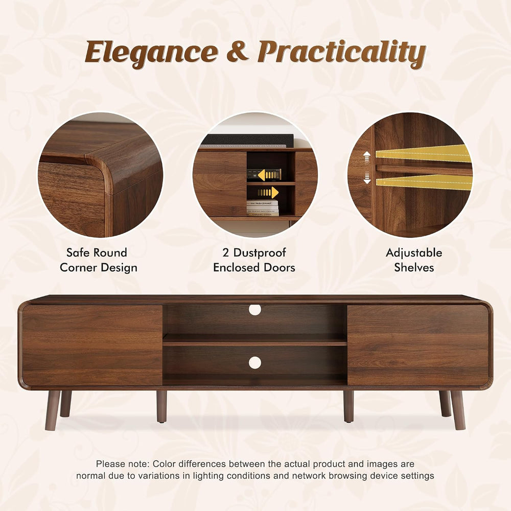 Nasonet 70" Mid Century Modern TV Stand for Tvs up to 80", Entertai...