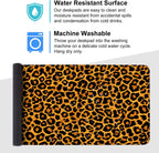 Leopard Print Mouse Pad – Large Extended Desk Mat 35.43 x 15.75 in – Bold Cheetah Animal Pattern, Non-Slip Rubber Base, Waterproof Surface, Fashionable Keyboard & Mouse Pad for Office, Home, or Gaming