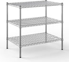 24" Deep x 36" Wide x 34" Height Wire Shelving Kit | 3-Tier | NSF Commercial Storage Rack Unit