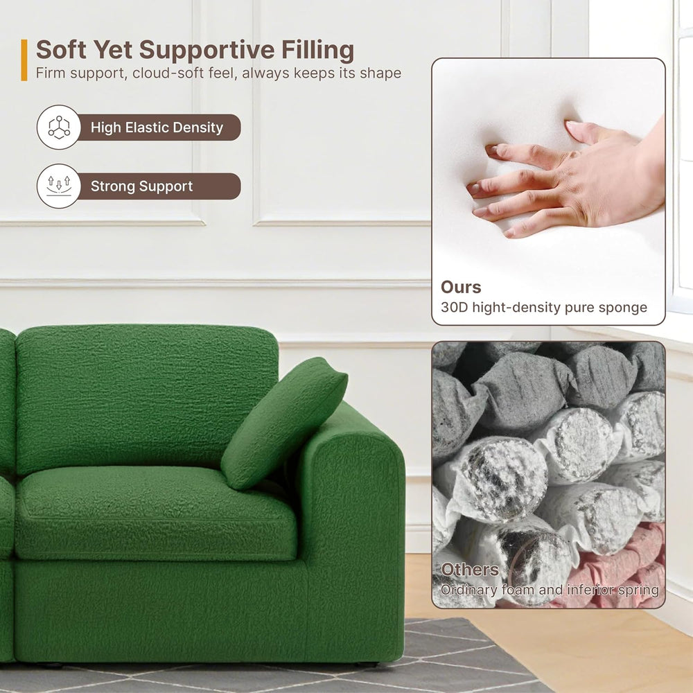 KISLOT 108" Cloud Couch,Sectional No Assembly Required,Modular Sofa with...