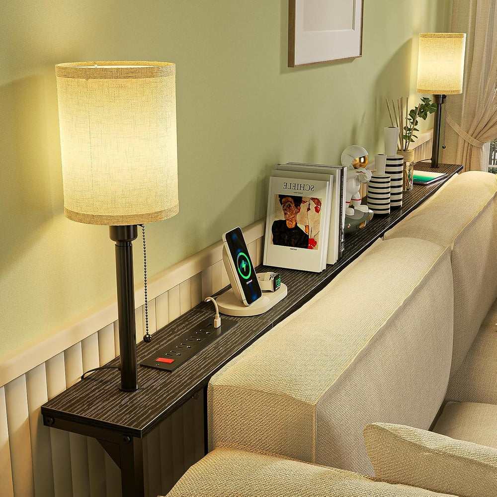 78.8" Sofa Tables Narrow Long with Lights & Charging Station - 4 AC ...