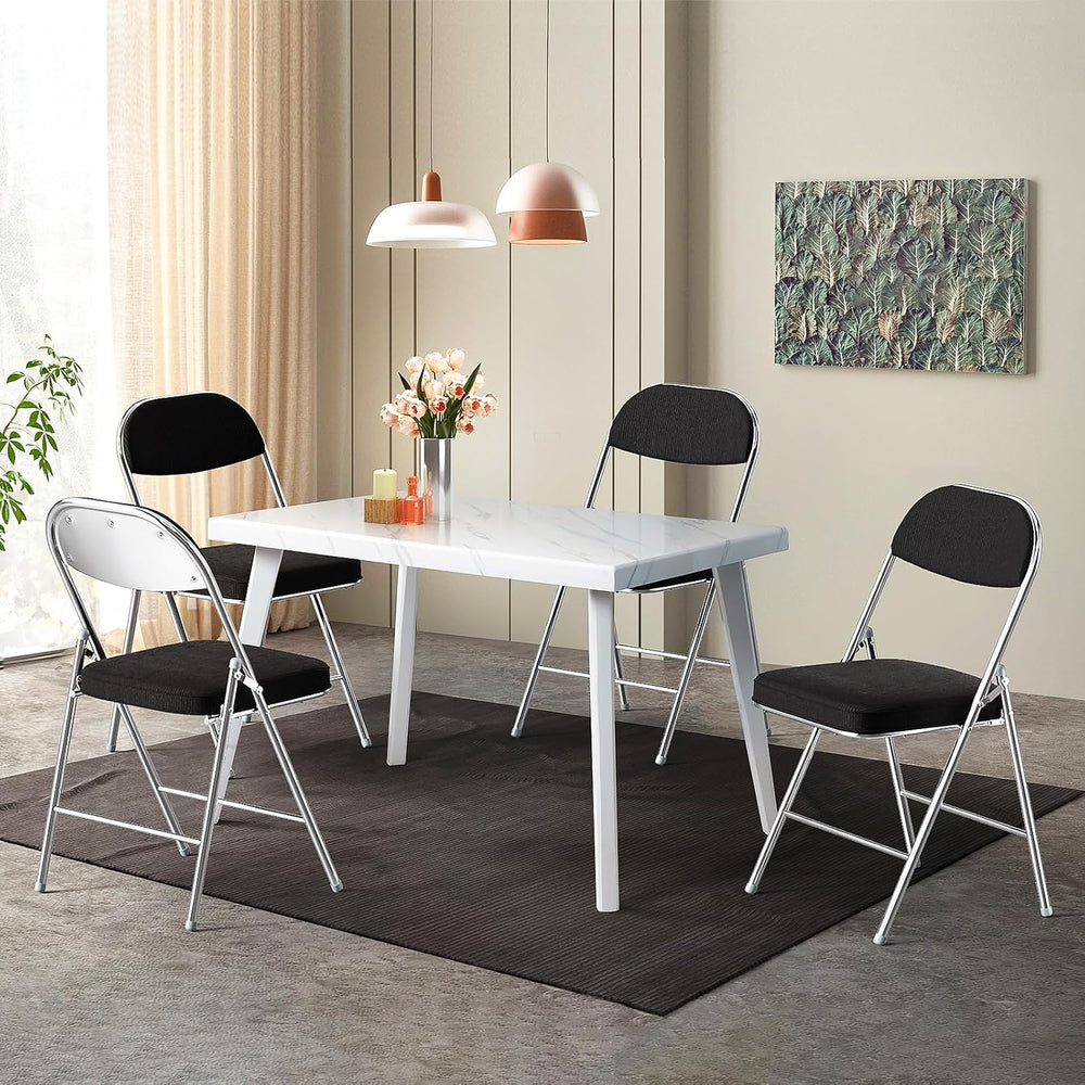 VINGLI Folding Chairs with Padded Seat & Backrest, Metal Frame, Durable C...